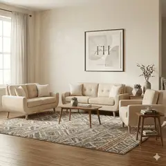 FABIANI HOME - Juego de Sala 3-2-1 Premium Vintage Moderno con Espuma Zebra D35