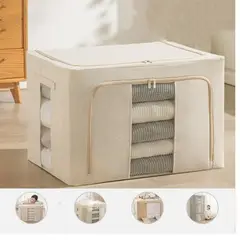 GENERICO - Caja de Almacenamiento Multifuncional Plegable 66 Litros Blanco