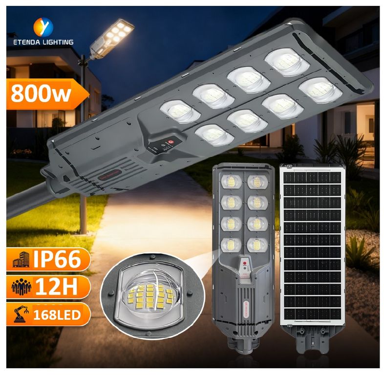 Reflector LED Solar Exterior Sensor de Movimiento Poste Pastoral 7500k 800W