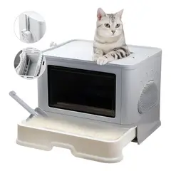 EVERSO - Caja Sanitaria Para Gato General Bandeja De Areia Para Gatos Gris