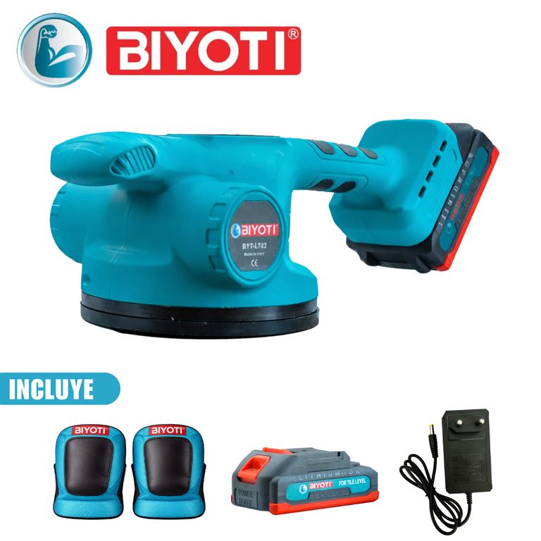 Vibradora de Ventosa Inalámbrica BIYOTI para Colocación de Porcelanato y Cerámica