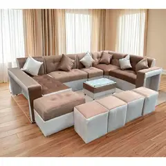 GENERICO - JUEGO SECCIONAL MODELO AMERICANA DORADOBEIGE