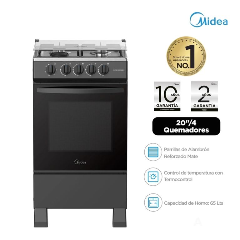 Cocina a Gas MGS20FS2LFABB-PE 20" 4 Hornillas Negro