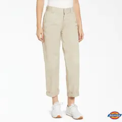 DICKIES - PANTALÓN CROPPED RISE HEM 26 TWILL CAQUI