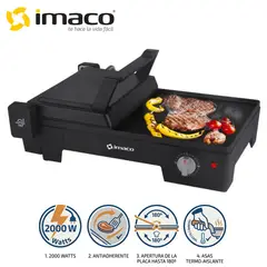 IMACO - Parrilla grill IG1016E 2 en 1 extendible hasta 180 Grados