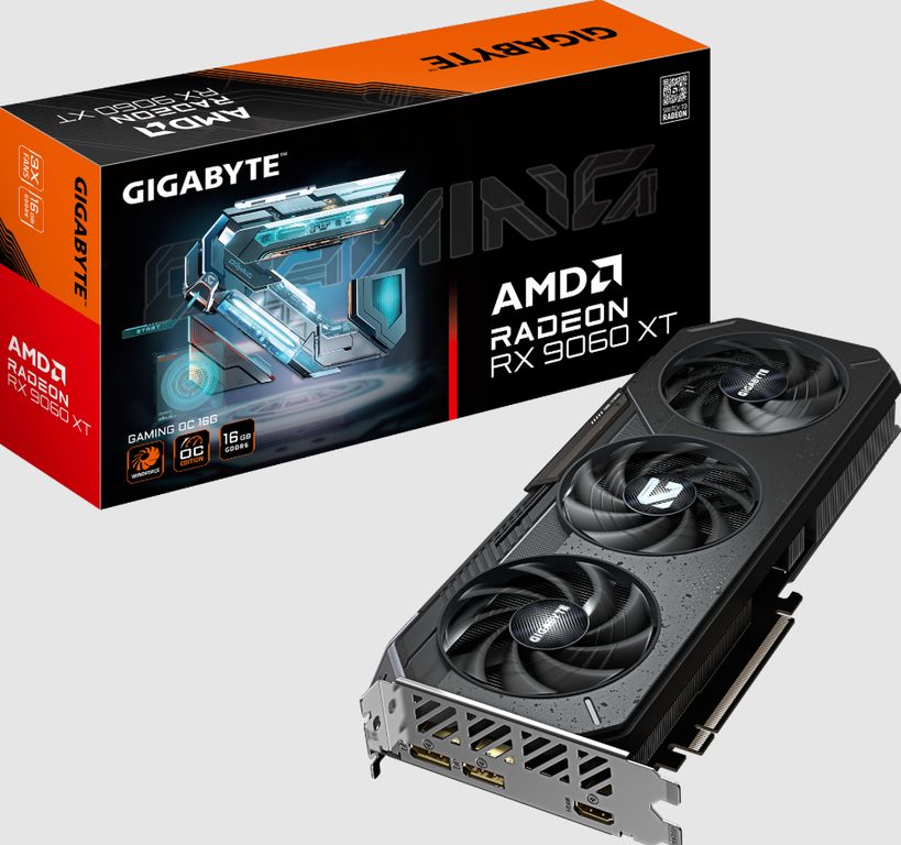 TARJETA DE VIDEO RX 9060 XT GAMING OC GV-R9060XTGAMING OC-16GD 16GB GDDR6 128 BIT X3 FANES