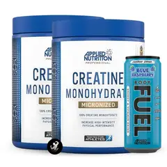 APPLIED NUTRITION - Pack x 02 Creatina Monohidratada 500 gramos + Body Fuel
