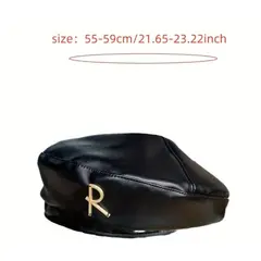 GENERICO - BOINAS PARA MUJER CON LETRA R CUERO PU