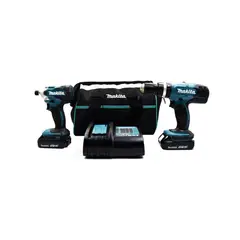 MAKITA - TALADRO PERCUTOR 18V DHP453 + ATORNILLADOR IMPACTO 18V DTD156 +2BAT Y CARG -