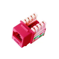 DIXON - JACK RJ-45 CAT.6 DE PONCHEO 90° SOPORTA CAL. 22-26 AWG COLOR ROJO - P-N KJ8-C6-US-RDN