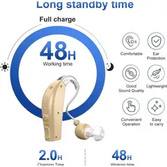 GENERICO - AUDIFONO AURICULAR SORDERA SORDO RECARGABLE 48H