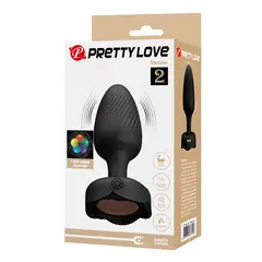 PRETTY LOVE - Plug Anal LED Vibrador Talla L Varian 5 Colores Largo 10.8 cm Ø 3.8 cm