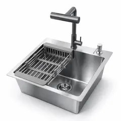RINOX - Lavadero de Cocina Combo 5 en 1 - Acero Inoxidable 45×45×22 cm