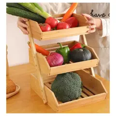 GENERICO - Bandeja Multiuso de Bambu con 3 Nveles