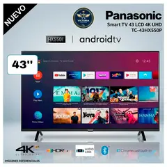 PANASONIC - Televisor Smart 4K UHD Android 43 TC-43HX550P - Negro