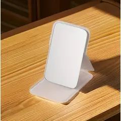 GENERICO - ESPEJO PORTATIL PLEGABLE BEIGE DE MAQUILLAJE CON SOPORTE AJUSTABLE IDEAL PARA USO DIARIO