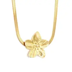AZZIA JOYERIA - Collar Camelia Waterproof Acero Inoxidable Oro18kMujer