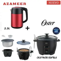 OSTER - Combo Olla Arrocera CKSTRCB10DFBLK- Hervidor 2,3LR