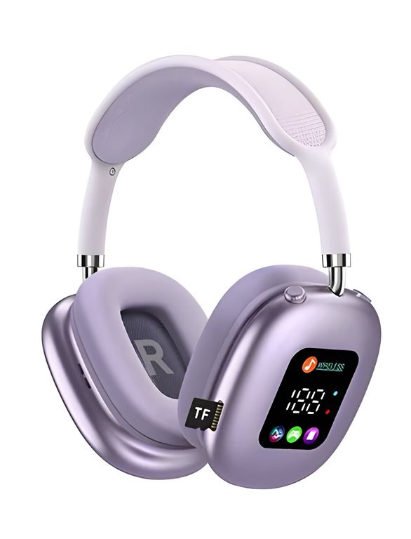 Audífonos Bluetooth Pantalla Digital Lila