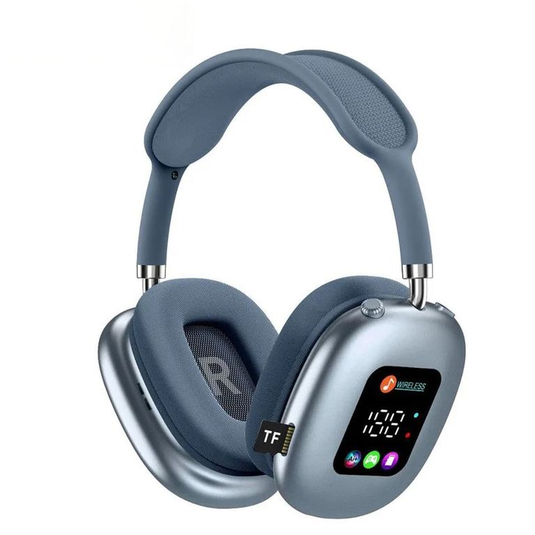 Audífonos Bluetooth Pantalla Digital Azul