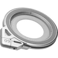 AULUMU - Soporte Magnético Futurista Forma Anillo Rotación 360° Aluminio Resistente Blanco