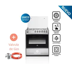 INDURAMA - Cocina a Gas Cataluña QZ 6 Hornillas Croma + Válvula De Gas