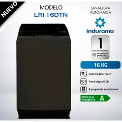 INDURAMA - Lavadora Automatica 16Kg NEGRA - LRI-16DTN