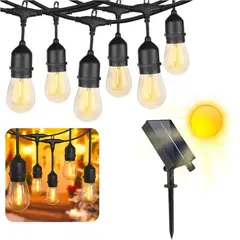 INSPIRA MARKET - Guirnalda LED 5 Metros con 10 Focos con Panel Solar