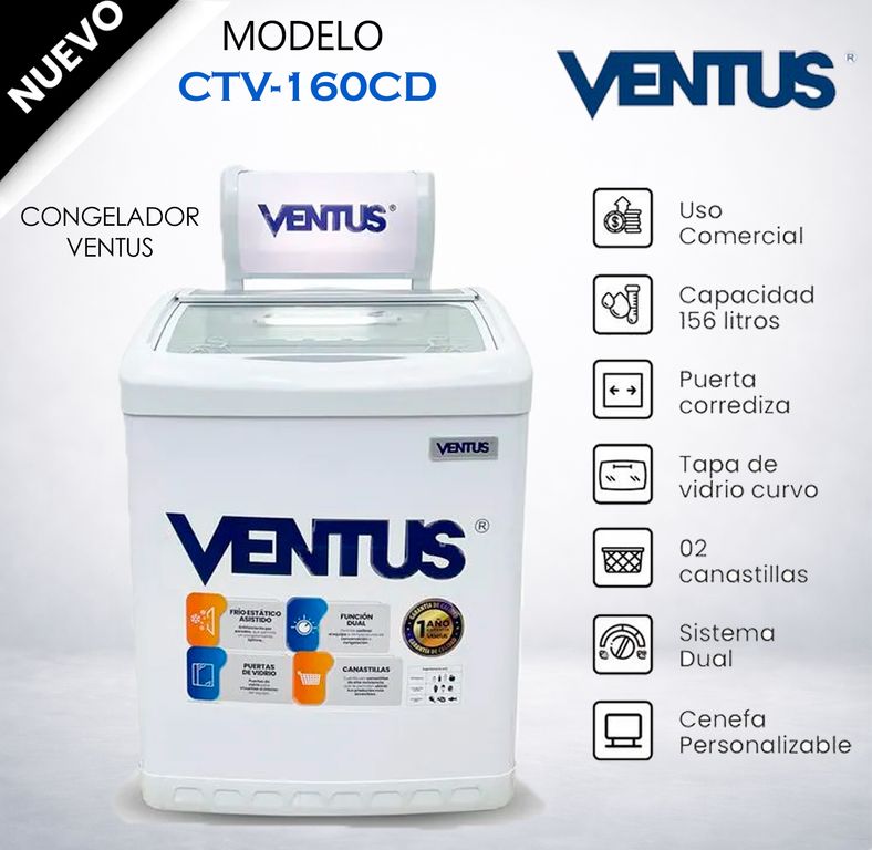 Congeladora Tapa Vidrio 160lts - CTV-160CD