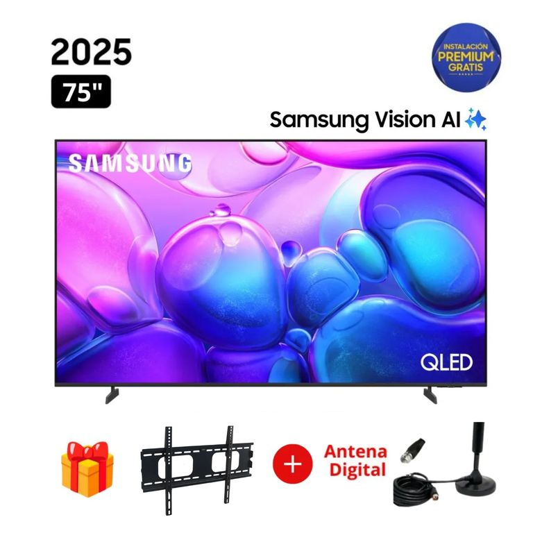 Televisor QLED 75 Smart TV 4K QN75Q6FA + Rack + Antena