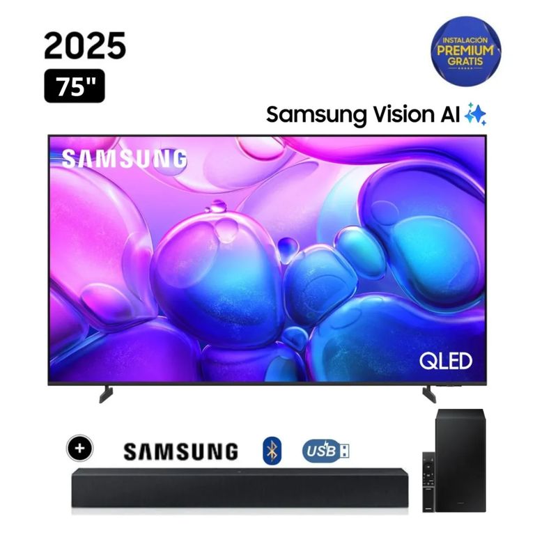 Televisor QLED 75 Smart TV 4K QN75Q6FA + Soundbar HW-B450