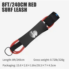 SIGNATURE PERU - Correa de surf de 2.40m, correa de tabla de surf premium, shortboard, SUP