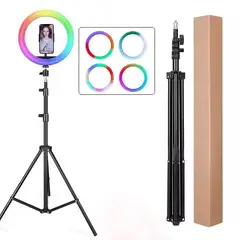 OEM - Aro luz led 30 cm rgb colores + trípode 2.10