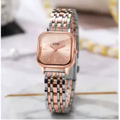 GENERICO - Relojes cuadrados de moda para Mujer palo rosa plateado