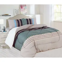 CASATEX - Edredón con Sherpa Premium King Size + Juego de sábanas 100% Algodón