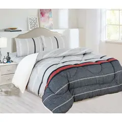 CASATEX - Edredón con Sherpa Premium King Size + Juego de sábanas 100% Algodón