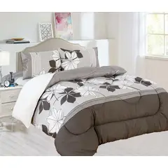 CASATEX - Edredón con Sherpa Premium King Size + Juego de sábanas 100% Algodón