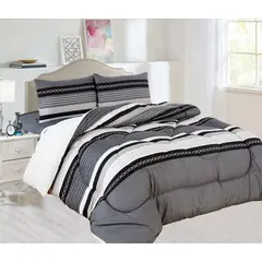 CASATEX - Edredón con Sherpa Premium King Size + Juego de sábanas 100% Algodón