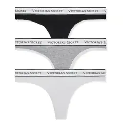 VICTORIA'S SECRET - PACKX 3 CALZON BIKINI VICTORIAS SECRET ALGODON CON LOGO