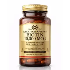 SOLGAR - Biotina - Biotin 10000 MCG - 60 Cápsulas