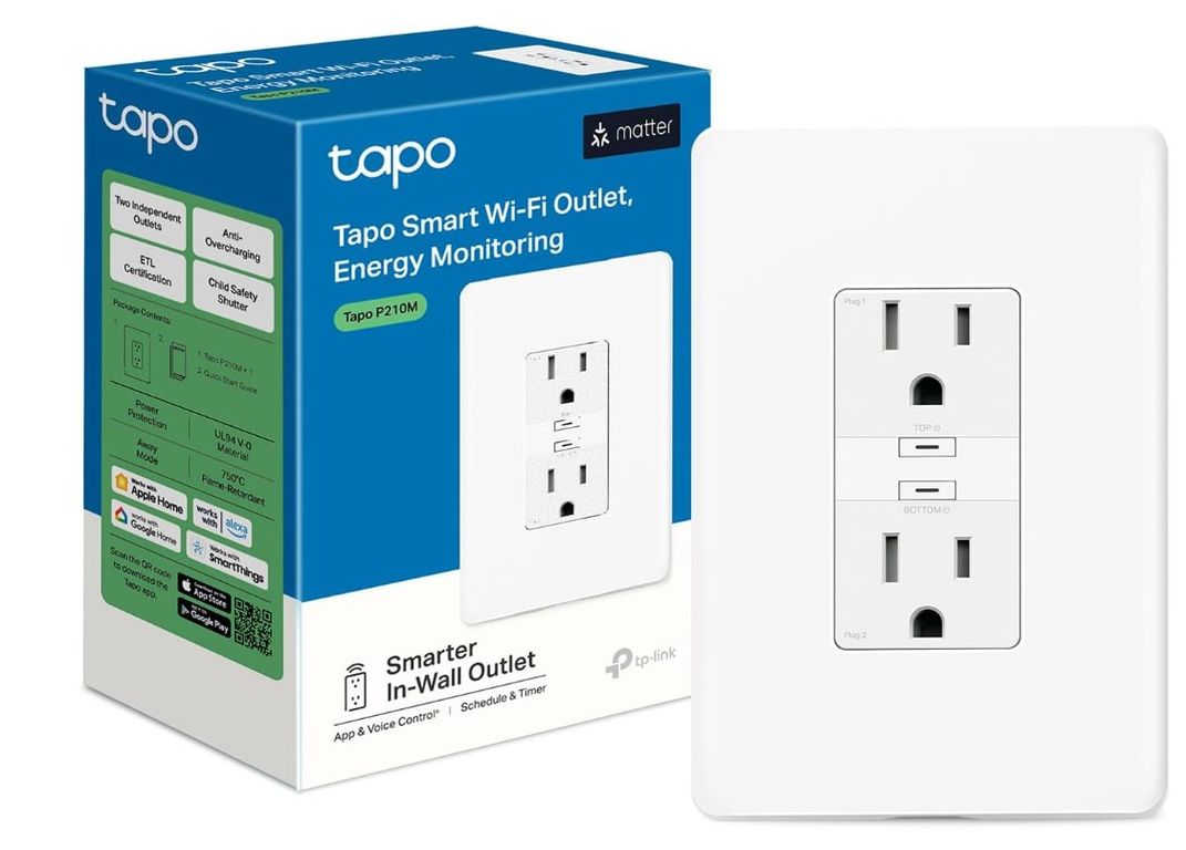 TP-Link Tapo P210M Smart Plug Enchufe Inteligente Wi-Fi con Matter y Monitoreo de Energía
