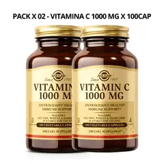 SOLGAR - PACK X 02 - Vitamina C 1000 mg / Vitamin C - 100 Cápsulas.
