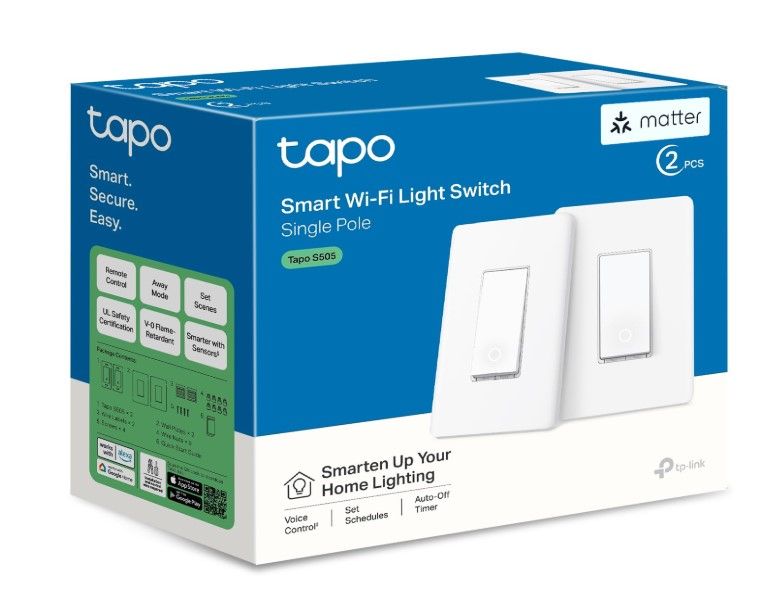 TP-Link Tapo S505 Interruptor Inteligente de Luz Matter Paquete de 2