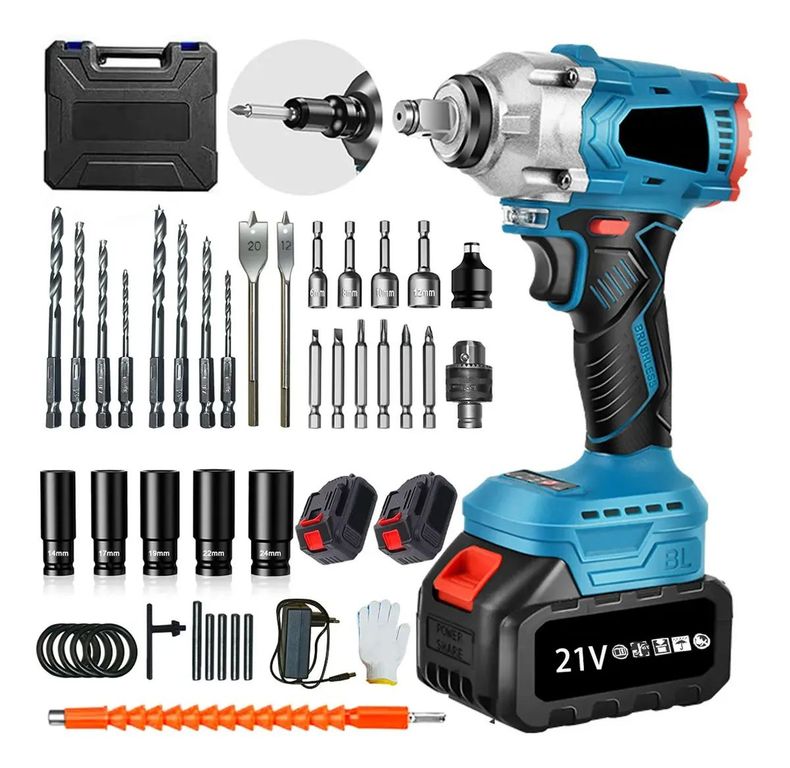 Taladro Percutor Inalámbrico Destornillador 21v + 2 Baterías