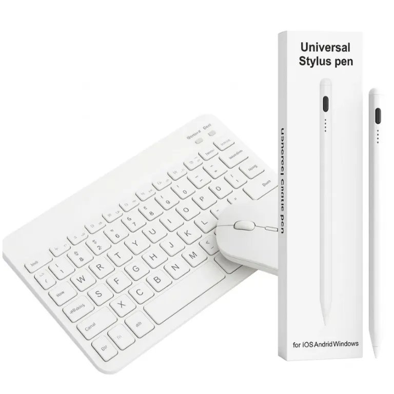 Teclado Con Mouse Bluetooth Inalambrico Para Tablet + Lapiz Universal