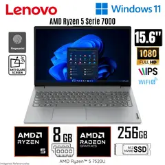 LENOVO - Laptop V15 G4 AMN AMD Ryzen 5-7520U 8GB RAM 256GB SSD 15.6" FHD Artic Grey - 82YU00X6LM