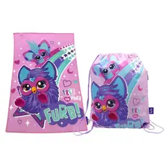 FURBY - Pack Escolar Set de Toallas 28x36cm + Bolsa de Aseo 42x34 cm