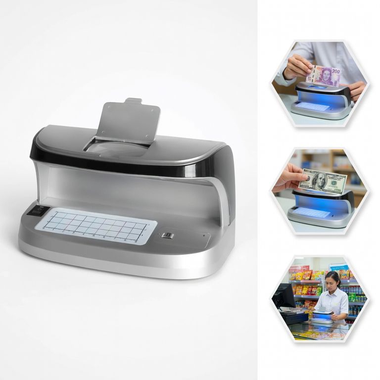Detector de Billetes Falsos Recargable - Seguridad para Negocio UV + MG + Luz Blanca