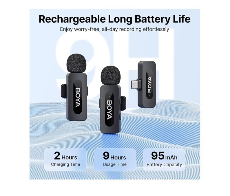 Microfono Inalambrico BY-V20 USB-C Importado de EE.UU Cancelacion de Ruido