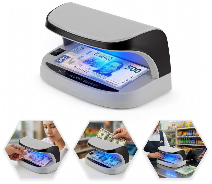 Detector de Billetes y Documentos Falsos Luz UV - Diseño Pequeño y Eficaz para Comercio